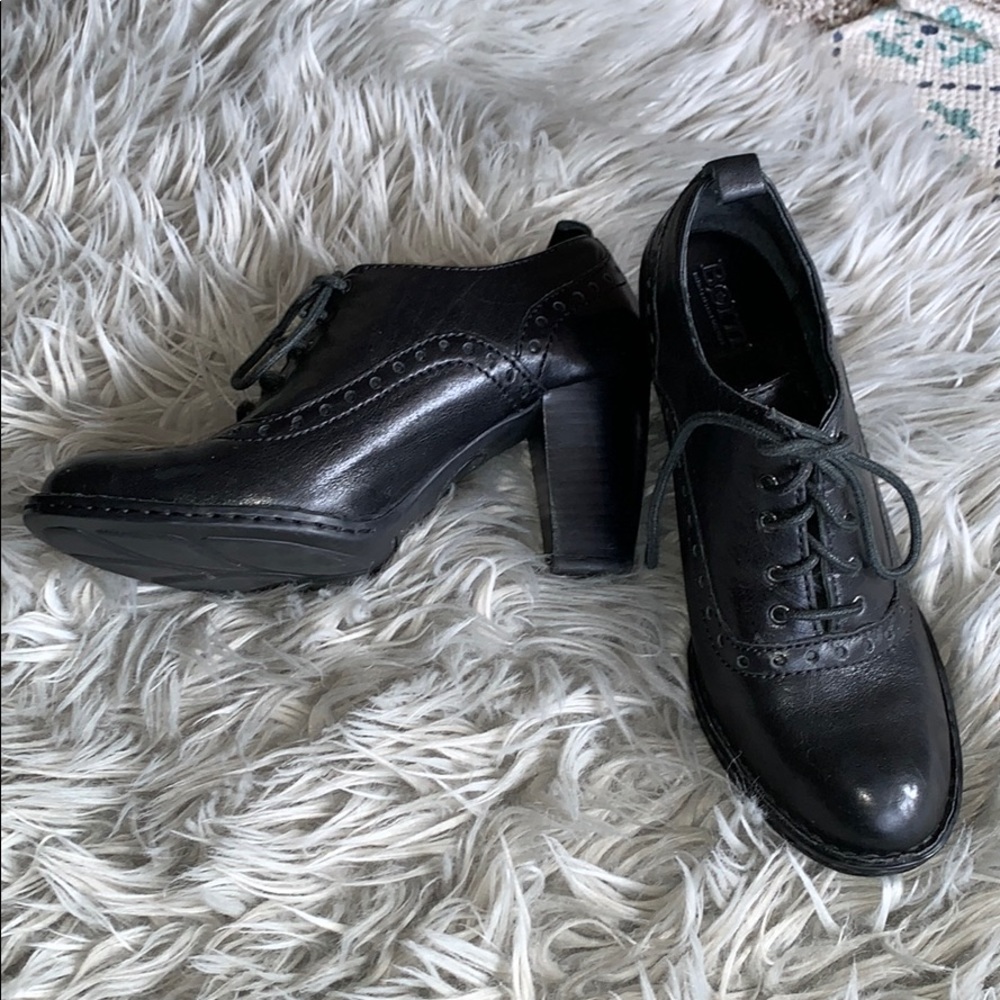 Born Black leather padded heels